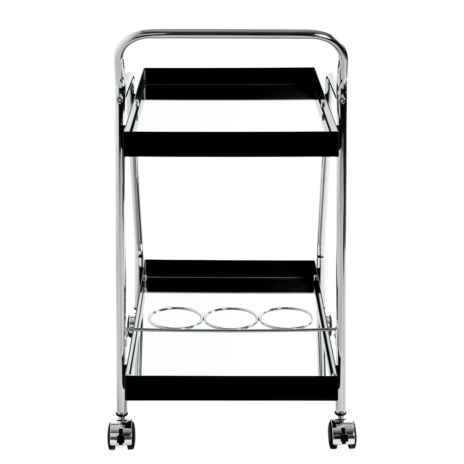 Loftscape Servierwagen Altamura - Glas / Metall - Schwarz / Chrom 6 Loftscape Servierwagen Altamura - Glas / Metall - Schwarz / Chrom – Bild 6