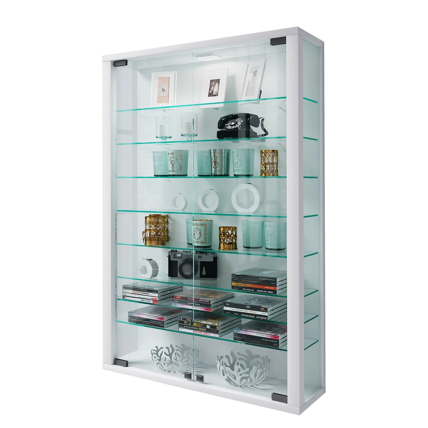 VCM Hängevitrine Vitrosa I - Weiß 1 VCM Hängevitrine Vitrosa I - Weiß