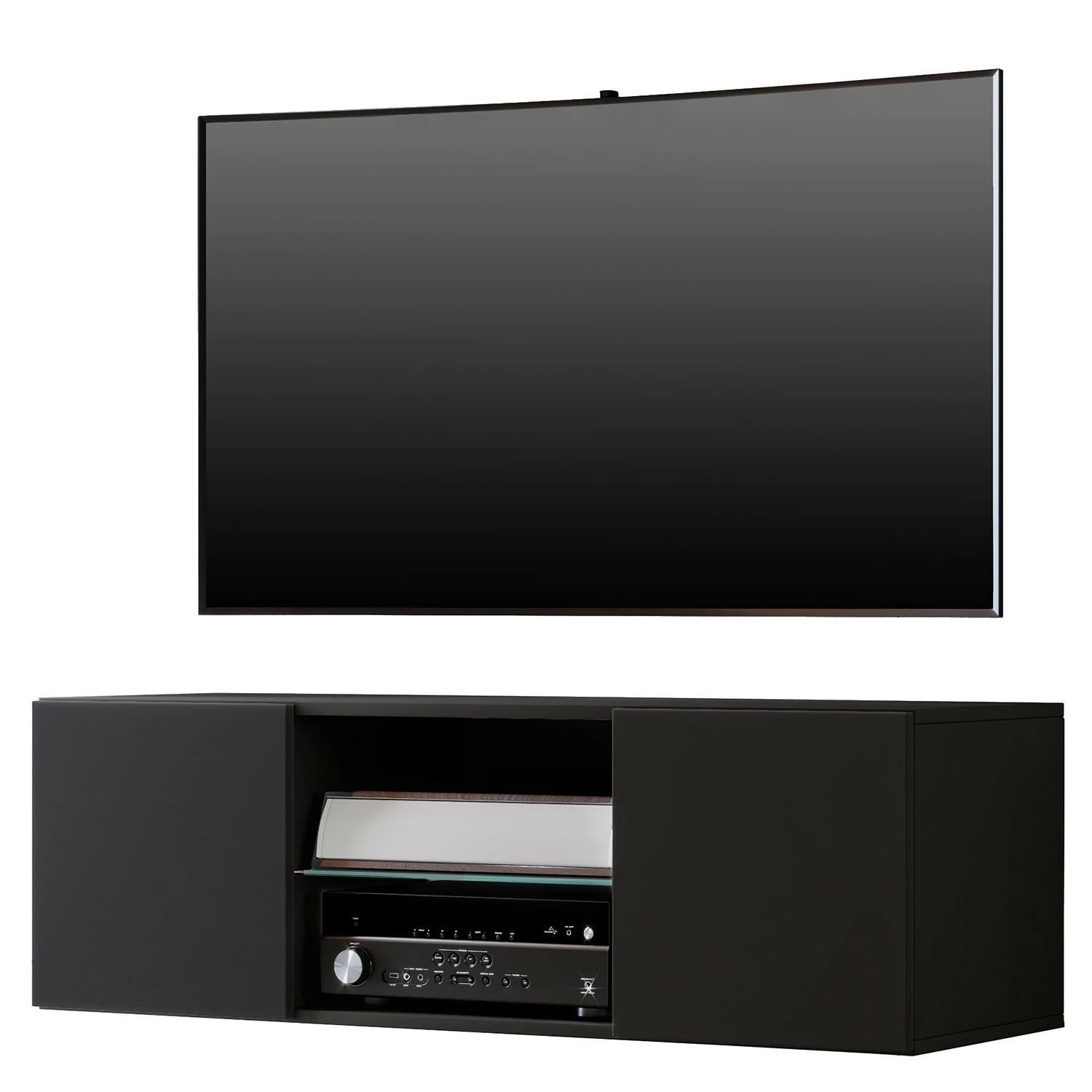 VCM TV-Lowboard Jusa - Schwarz - Breite: 115 cm 1 VCM TV-Lowboard Jusa - Schwarz - Breite: 115 cm