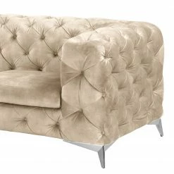 Ecksofa Merlin II - Samt Tomi: Creme - Longchair davorstehend links -WOHNZIMMERMÖBEL Verkäufe 1000299174 211214 18052303051 DETAILS P000000001000299174