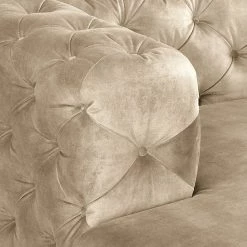 Ecksofa Merlin II - Samt Tomi: Creme - Longchair davorstehend links -WOHNZIMMERMÖBEL Verkäufe 1000299174 211214 18052303139 DETAILS P000000001000299174