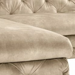 Ecksofa Merlin II - Samt Tomi: Creme - Longchair davorstehend links -WOHNZIMMERMÖBEL Verkäufe 1000299174 211214 18052303150 DETAILS P000000001000299174