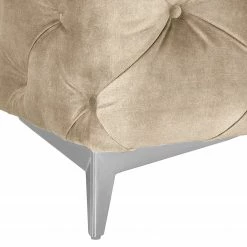 Ecksofa Merlin II - Samt Tomi: Creme - Longchair davorstehend links -WOHNZIMMERMÖBEL Verkäufe 1000299174 211214 18052403183 DETAILS P000000001000299174
