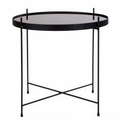 Red Living Beistelltisch Vehas - Glas / Metall - Schwarz -WOHNZIMMERMÖBEL Verkäufe 1000299452 211012 134746000129 DETAILS P000000001000299452