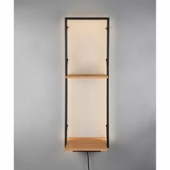 Red Living Wandregal Legno II - Inkl. Beleuchtung - Eukalytpus massiv / Metall - Eukalyptus / Schwarz -WOHNZIMMERMÖBEL Verkäufe 1000300270 211014 13263100152 MOOD DETAILS P000000001000300270 mood