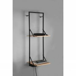 Red Living Wandregal Legno II - Inkl. Beleuchtung - Eukalytpus massiv / Metall - Eukalyptus / Schwarz -WOHNZIMMERMÖBEL Verkäufe 1000300270 211014 13263100154 MOOD DETAILS P000000001000300270 mood