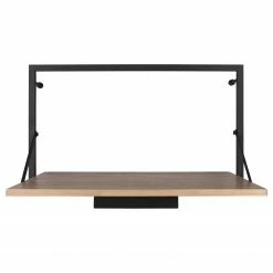 Red Living Wandregal Legno I - Inkl. Beleuchtung - Eukalytpus massiv / Metall - Eukalyptus / Schwarz - Breite: 50 cm -WOHNZIMMERMÖBEL Verkäufe 1000300273 211014 13263200179 DETAILS P000000001000300273