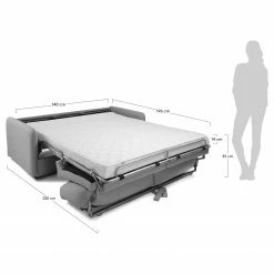 Loftscape Schlafsofa Jobo - Chenille - Chenille Chaja: Hellgrau - Breite: 182 cm -WOHNZIMMERMÖBEL Verkäufe 1000300360 211229 15021300618 SKETCH DETAILS P000000001000300360 sketch