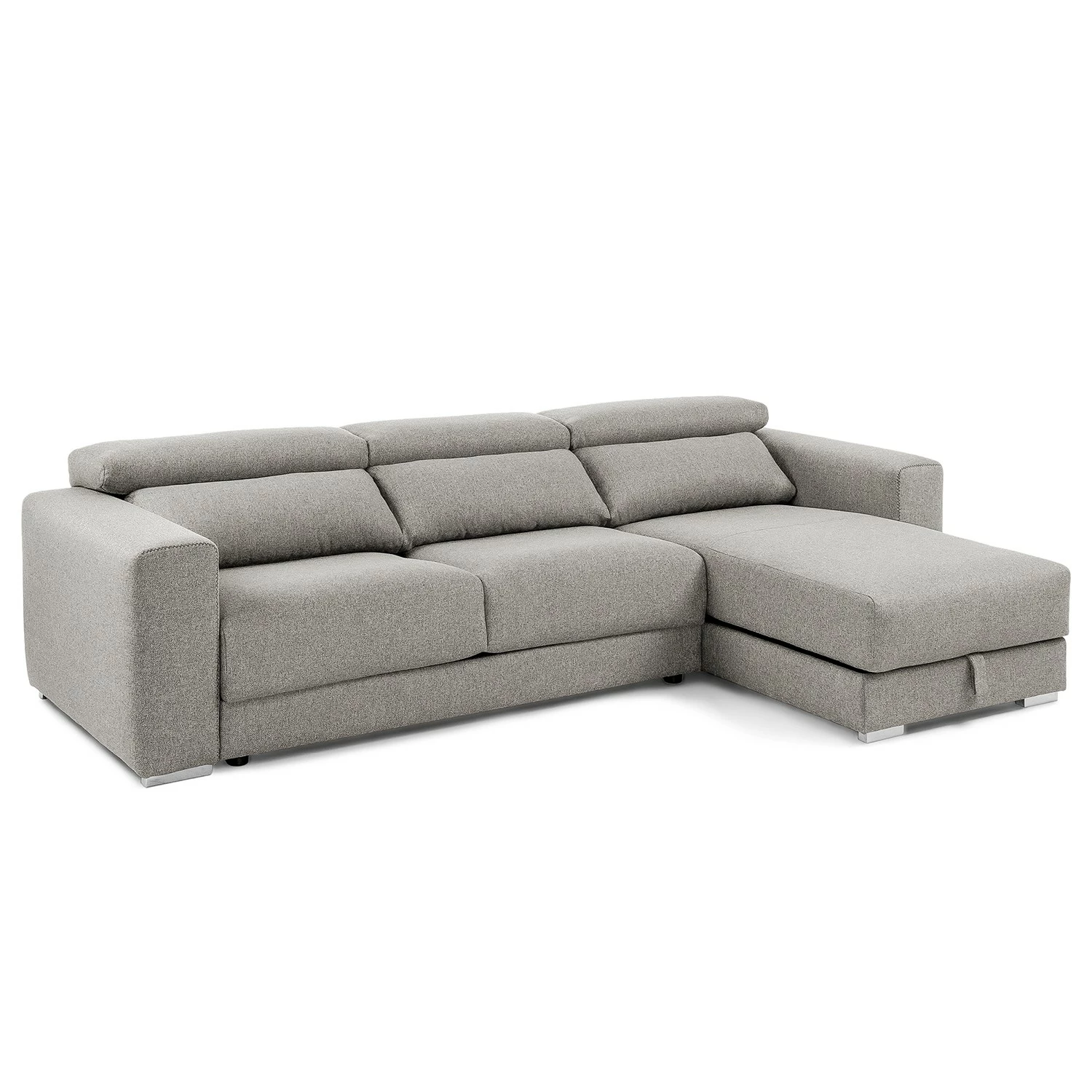 Loftscape Ecksofa Karrum - Chenille - Chenille Chaja: Hellgrau - Ottomane davorstehend rechts 1 Loftscape Ecksofa Karrum - Chenille - Chenille Chaja: Hellgrau - Ottomane davorstehend rechts