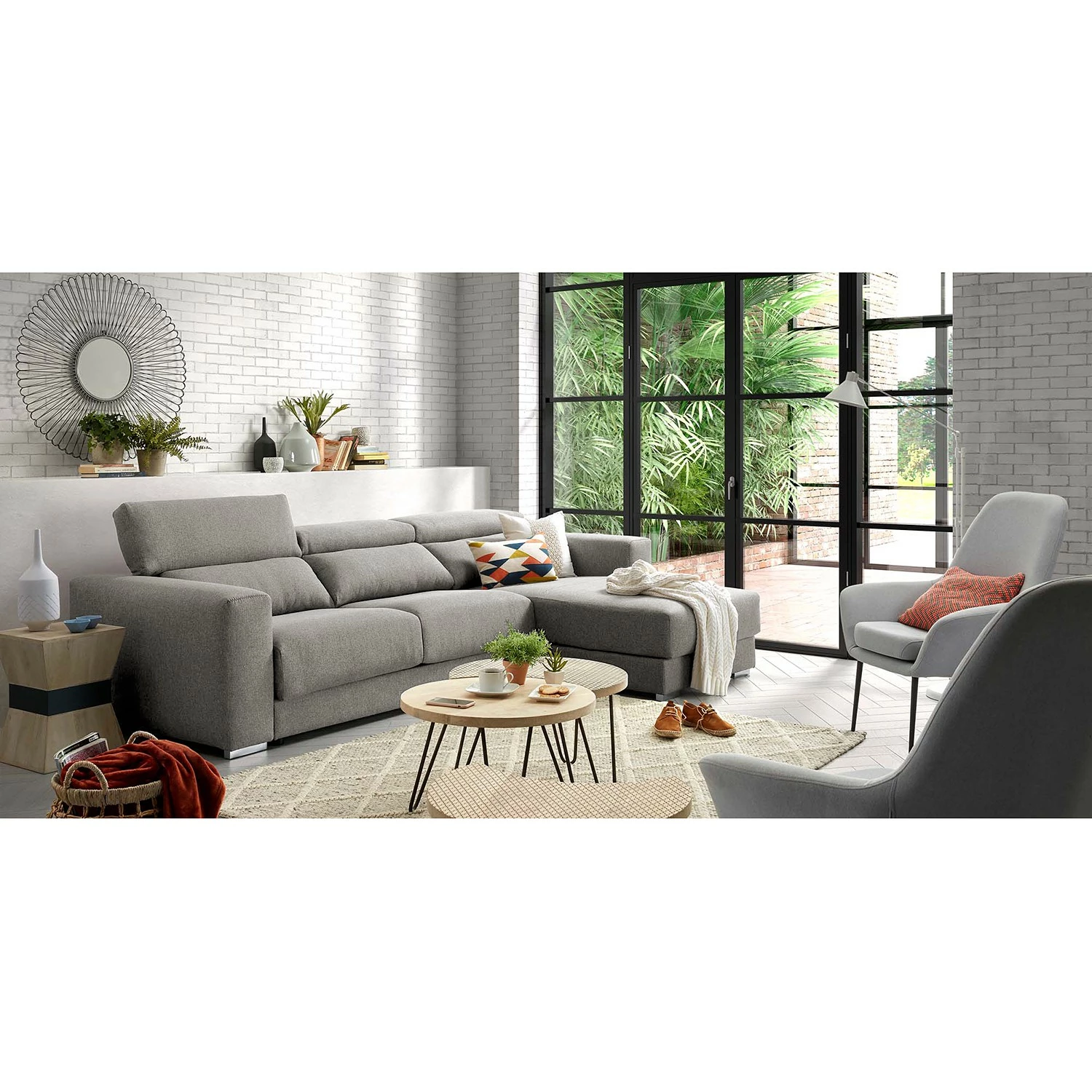 Loftscape Ecksofa Karrum - Chenille - Chenille Chaja: Hellgrau - Ottomane davorstehend rechts 2 Loftscape Ecksofa Karrum - Chenille - Chenille Chaja: Hellgrau - Ottomane davorstehend rechts – Bild 2