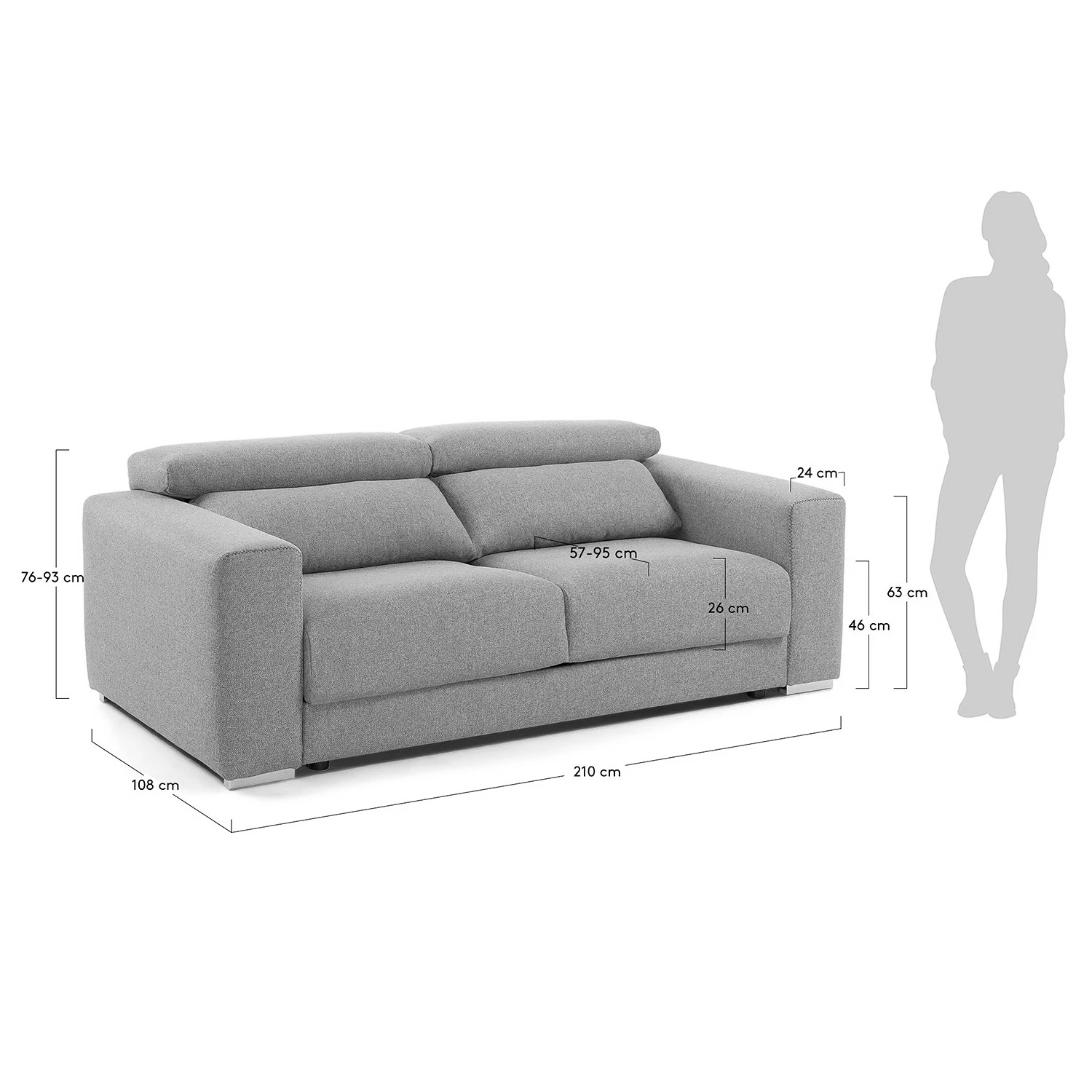 Loftscape Sofa Karrum (3-Sitzer) - Chenille - Chenille Chaja: Hellgrau 7 Loftscape Sofa Karrum (3-Sitzer) - Chenille - Chenille Chaja: Hellgrau – Bild 7