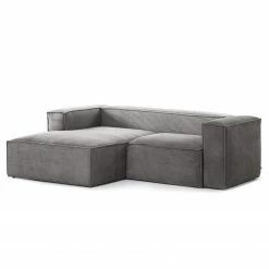 Loftscape Ecksofa Mandal II - Cordstoff Lole: Hellgrau - Longchair davorstehend links