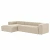 Loftscape Ecksofa Mandal I - Chenille Gratia: Beige - Longchair davorstehend links
