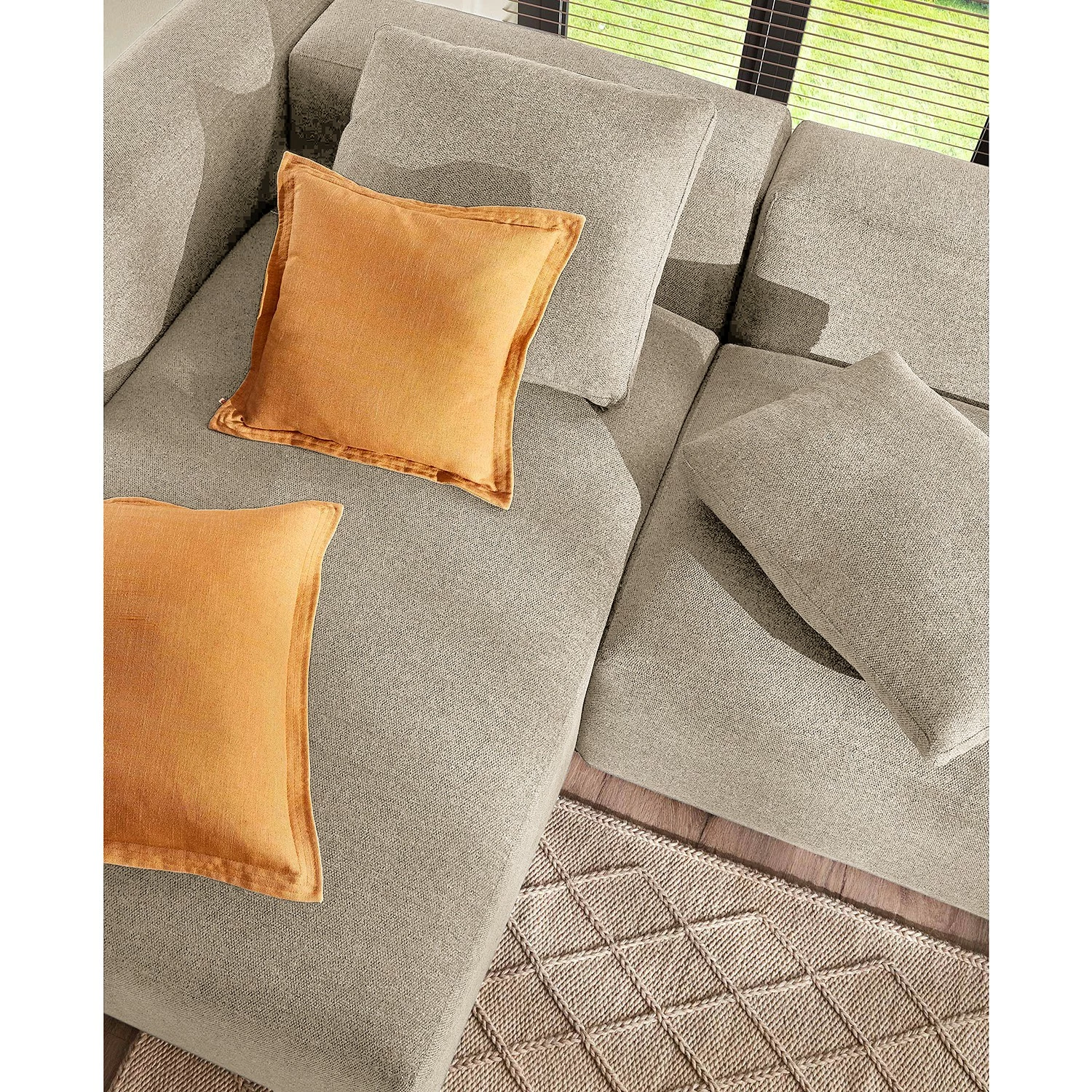 Loftscape Ecksofa Mandal I - Chenille Gratia: Beige - Longchair davorstehend links 3 Loftscape Ecksofa Mandal I - Chenille Gratia: Beige - Longchair davorstehend links – Bild 3