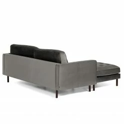 Loftscape Ecksofa Monza - Samt - Samt Juin: Grau - Breite: 222 cm - Longchair davorstehend links -WOHNZIMMERMÖBEL Verkäufe 1000300412 211229 15030700803 DETAILS P000000001000300412