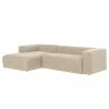 Loftscape Ecksofa Mandal IV - Chenille Gratia: Beige - Longchair davorstehend links