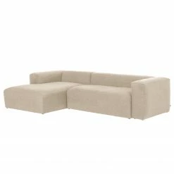 Loftscape Ecksofa Mandal IV - Chenille Gratia: Beige - Longchair davorstehend links