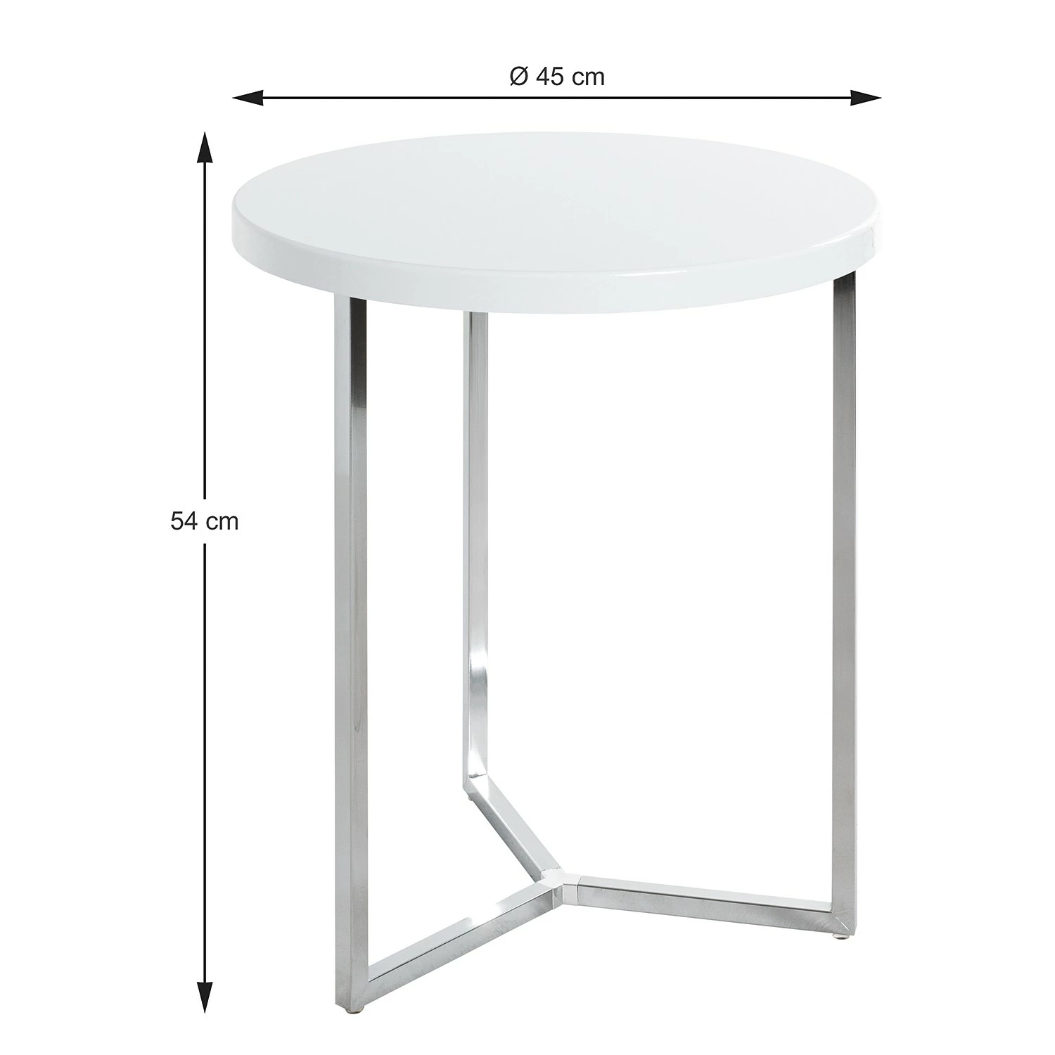 Loftscape Beistelltisch Encamp - Metall - Hochglanz Weiß / Chrom 2 Loftscape Beistelltisch Encamp - Metall - Hochglanz Weiß / Chrom – Bild 2