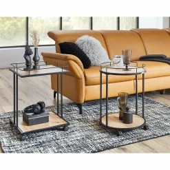 Loftscape Beistelltisch Samuro - Metall - Eiche Dekor / Schwarz -WOHNZIMMERMÖBEL Verkäufe 1000300698 211015 10493600061 MOOD DETAILS P000000001000300698 mood