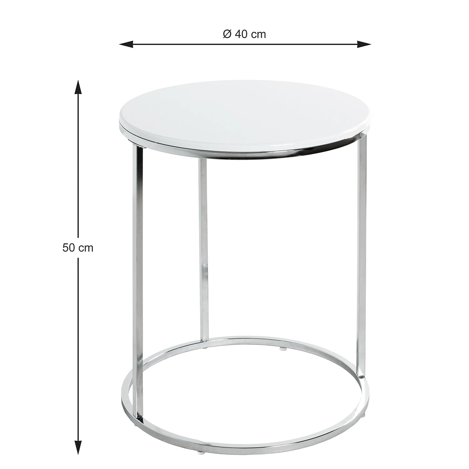 Loftscape Beistelltisch Molac - Metall - Hochglanz Weiß / Chrom 2 Loftscape Beistelltisch Molac - Metall - Hochglanz Weiß / Chrom – Bild 2