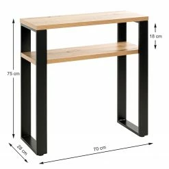 Red Living Konsolentisch Salcha - Metall - Eiche Dekor / Schwarz -WOHNZIMMERMÖBEL Verkäufe 1000300704 211015 104938000572 SKETCH DETAILS P000000001000300704 sketch