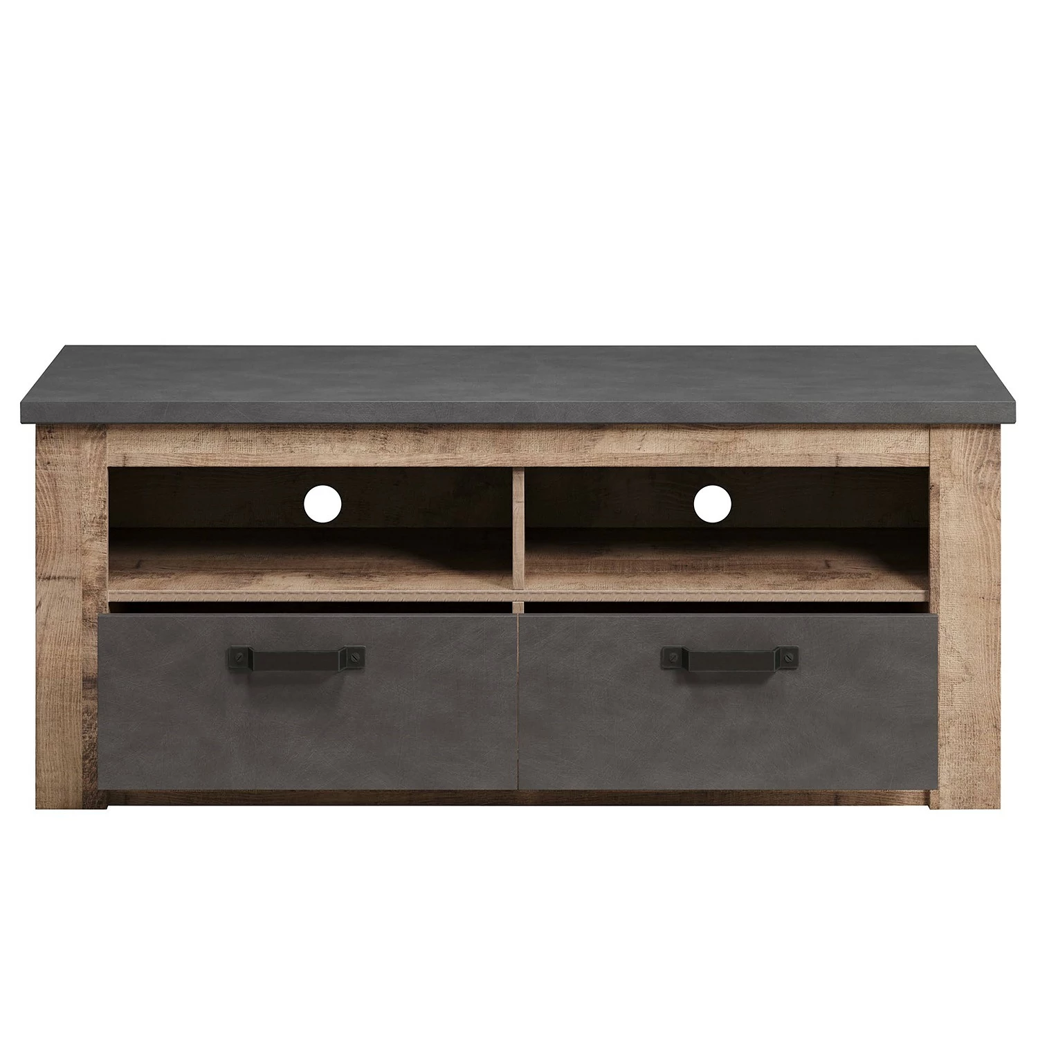 Trendteam TV-Lowboard Georgia - Dunkelgrau / Eiche Rustikal Dekor 5 Trendteam TV-Lowboard Georgia - Dunkelgrau / Eiche Rustikal Dekor – Bild 5