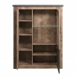 Trendteam Highboard Georgia - Dunkelgrau / Eiche Rustikal Dekor -WOHNZIMMERMÖBEL Verkäufe 1000300848 211015 12542200064 DETAILS P000000001000300848