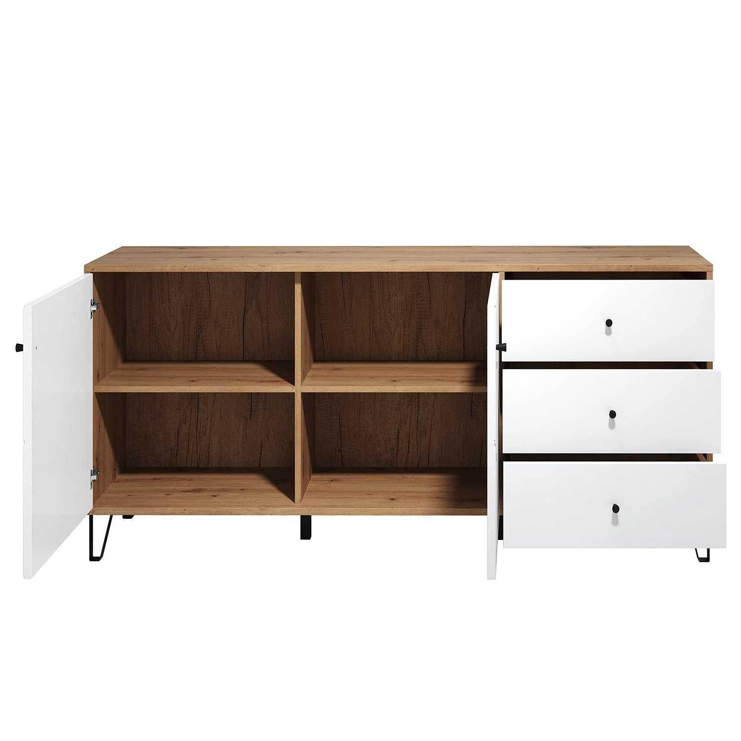 Trendteam Sideboard Touch II - Eiche Artisan Dekor / Weiß 4 Trendteam Sideboard Touch II - Eiche Artisan Dekor / Weiß – Bild 4