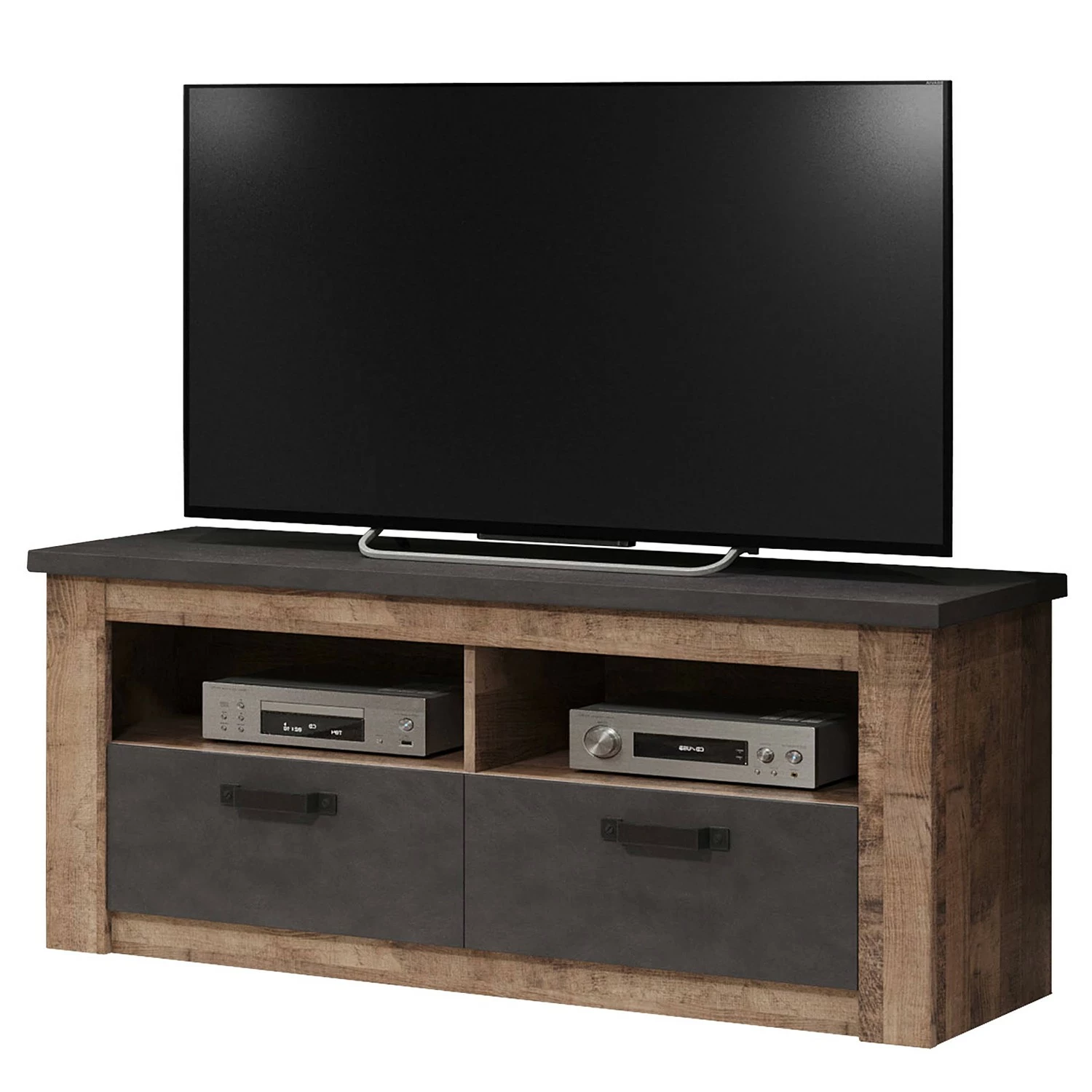 Trendteam Wohnwand Georgia (4-teilig) - Dunkelgrau / Eiche Rustikal Dekor 4 Trendteam Wohnwand Georgia (4-teilig) - Dunkelgrau / Eiche Rustikal Dekor – Bild 4