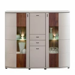 Loftscape Highboard Saida II - Inkl. Beleuchtung - Kaschmir / Nussbaum Dekor