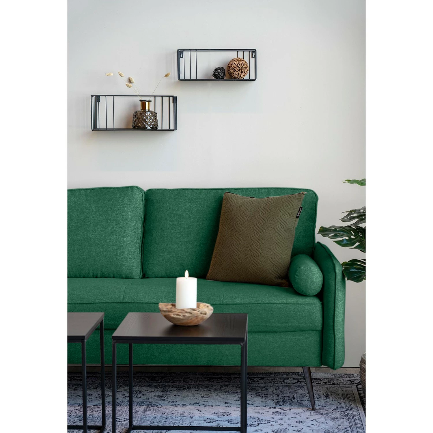 Loftscape Sofa Japura (2,5-Sitzer) - Strukturstoff - Antikgrün 5 Loftscape Sofa Japura (2,5-Sitzer) - Strukturstoff - Antikgrün – Bild 5