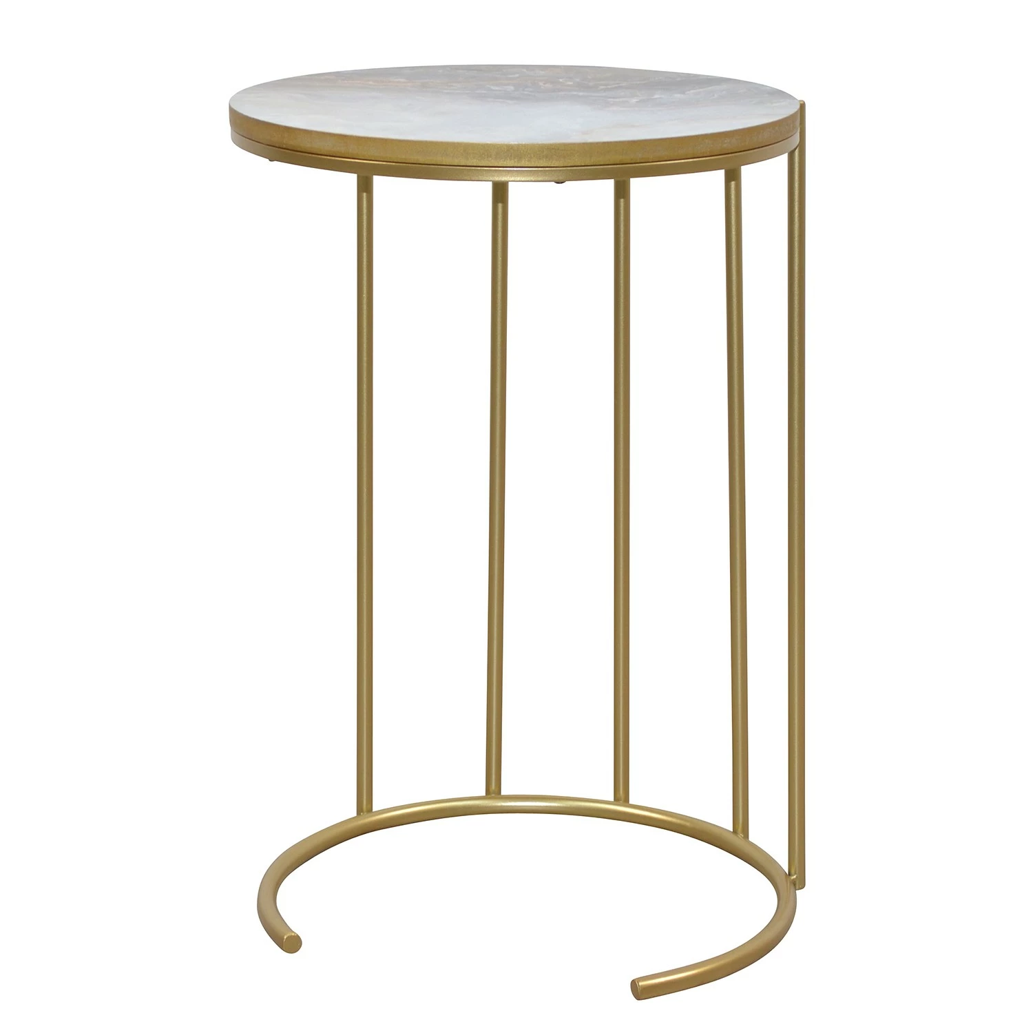 Loftscape Beistelltisch Endrup - Metall - Marmor Weiß Dekor / Gold 1 Loftscape Beistelltisch Endrup - Metall - Marmor Weiß Dekor / Gold
