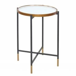 Loftscape Beistelltisch Monaco - Glas / Metall - Schwarz / Gold