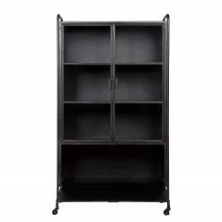 Red Living Vitrinenschrank Leska - Metall - Vintage Schwarz -WOHNZIMMERMÖBEL Verkäufe 1000304148 211029 123411000056 DETAILS P000000001000304148