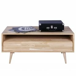 Naturoo TV-Lowboard Kabane - Eiche massiv - Eiche Hell - Breite: 100 cm -WOHNZIMMERMÖBEL Verkäufe 1000304163 211029 123413000143 DETAILS P000000001000304163