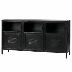 Red Living Sideboard Malita - Metall - Schwarz