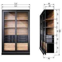 Red Living Vitrinenschrank Bomba - Kiefer massiv - Kiefer Schwarz / Kiefer Dunkel 18 Red Living Vitrinenschrank Bomba - Kiefer massiv - Kiefer Schwarz / Kiefer Dunkel -WOHNZIMMERMÖBEL Verkäufe 1000304182 211029 12341700732 SKETCH DETAILS P000000001000304182 sketch