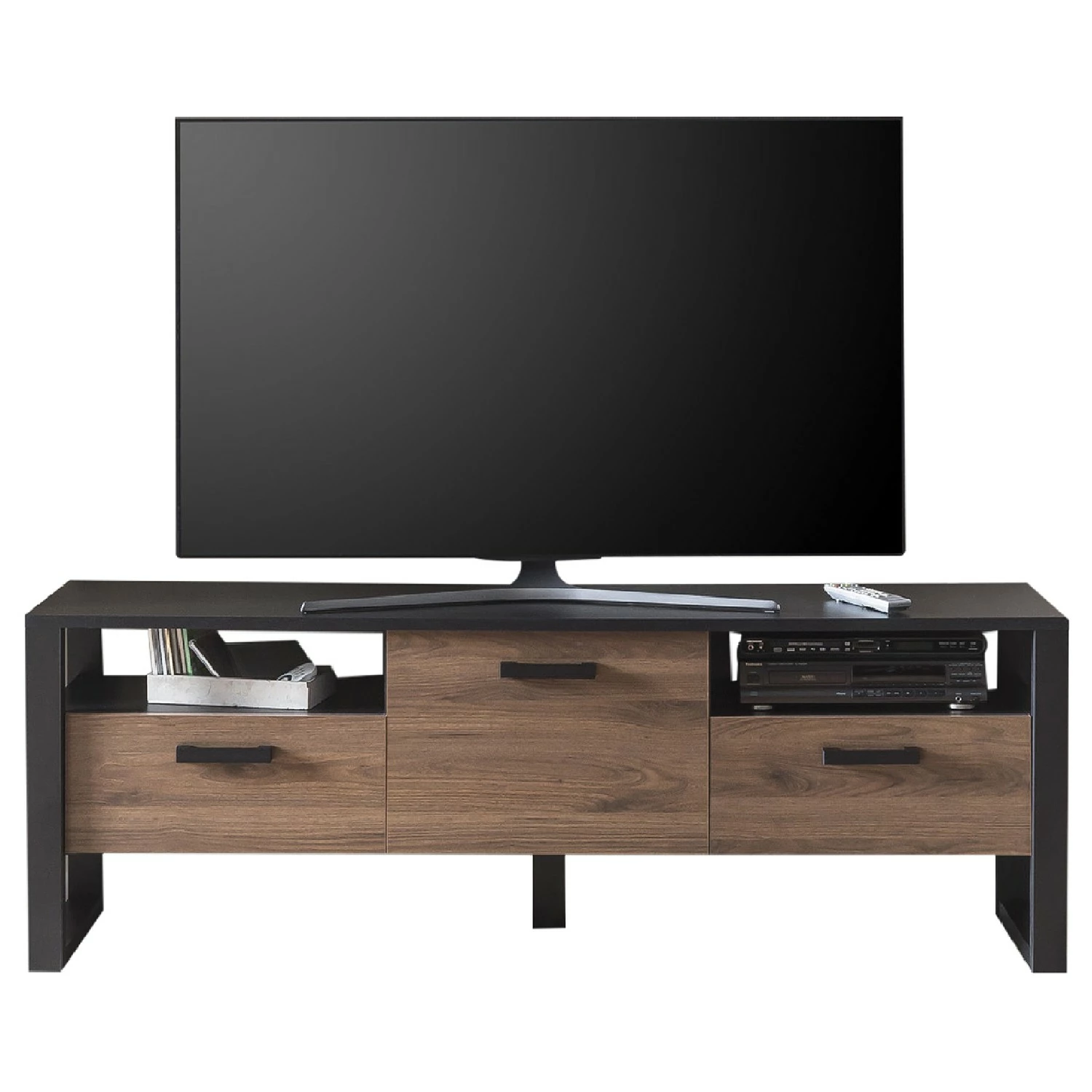 Red Living TV-Lowboard Norddal I - Nussbaum Dekor / Schwarz 1 Red Living TV-Lowboard Norddal I - Nussbaum Dekor / Schwarz