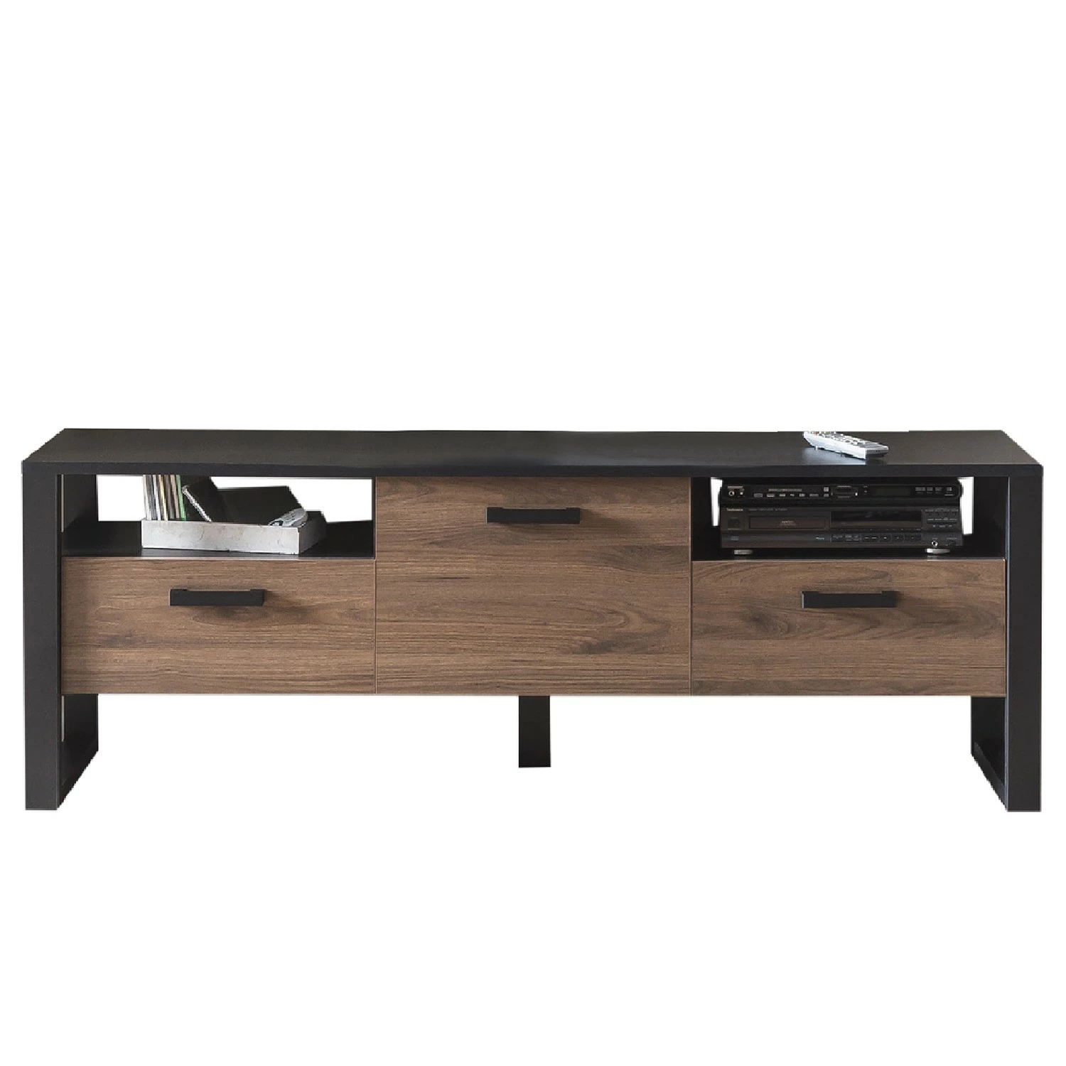 Red Living TV-Lowboard Norddal I - Nussbaum Dekor / Schwarz 5 Red Living TV-Lowboard Norddal I - Nussbaum Dekor / Schwarz – Bild 5