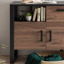 Red Living Sideboard Norddal - Nussbaum Dekor / Schwarz -WOHNZIMMERMÖBEL Verkäufe 1000304813 211027 105010000138 DETAILS P000000001000304813