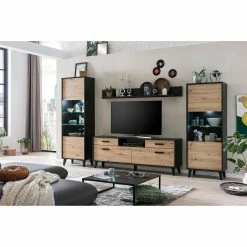 Norrwood TV-Lowboard Argenteuil II - Eiche Artisan Dekor / Schwarz -WOHNZIMMERMÖBEL Verkäufe 1000304814 211118 072224000027 MOOD DETAILS P000000001000304814 mood