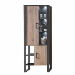 Red Living Vitrinenschrank Norddal - Nussbaum Dekor / Schwarz 9 Red Living Vitrinenschrank Norddal - Nussbaum Dekor / Schwarz -WOHNZIMMERMÖBEL Verkäufe 1000304815 211027 105055000124 DETAILS P000000001000304815