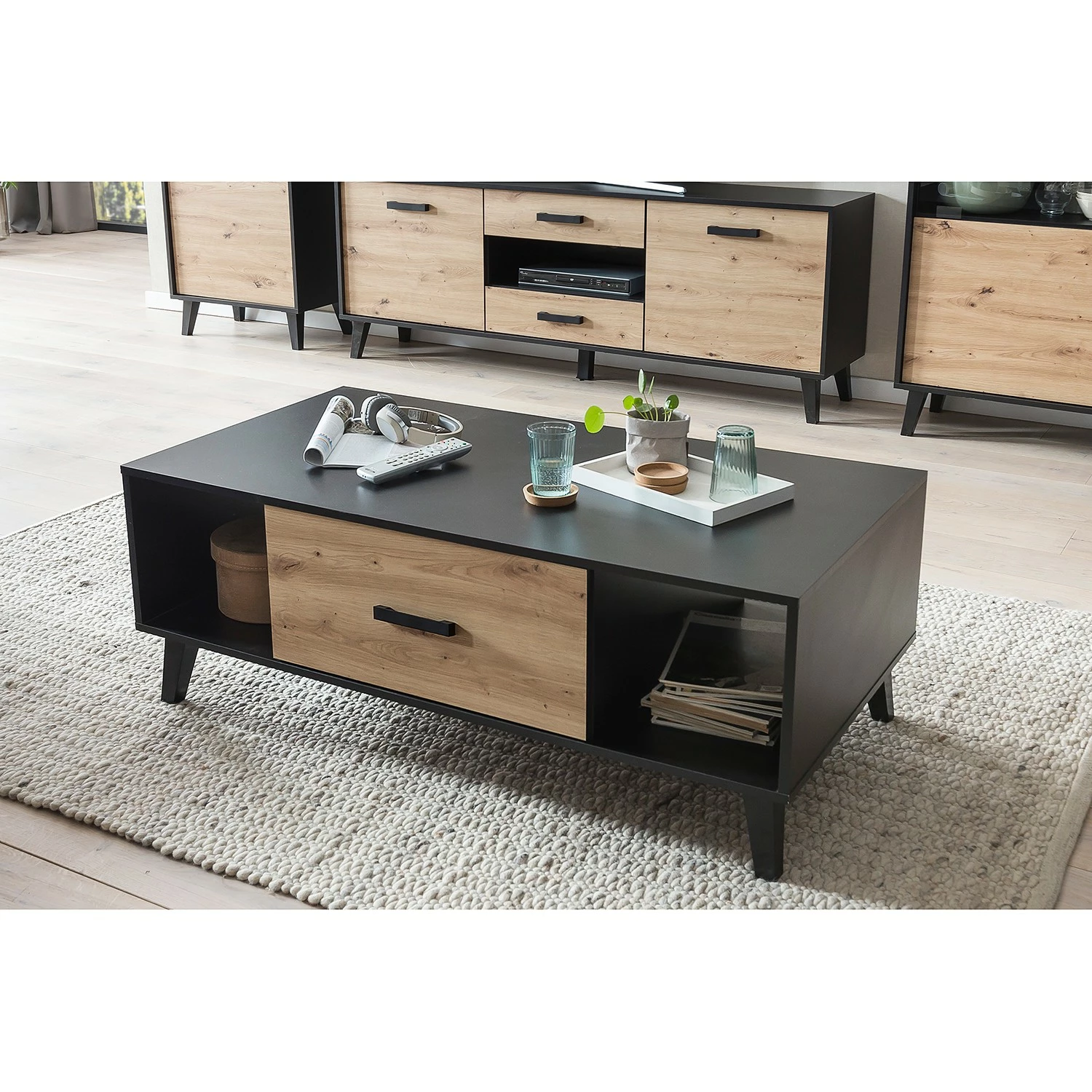 Norrwood Couchtisch Argenteuil - Eiche Artisan Dekor / Schwarz 2 Norrwood Couchtisch Argenteuil - Eiche Artisan Dekor / Schwarz – Bild 2