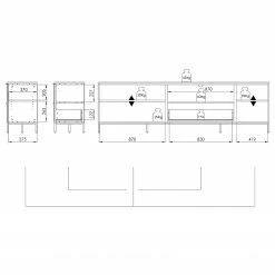 Maja Möbel TV-Lowboard Trend Wood II - Asteiche Dekor / Schwarz -WOHNZIMMERMÖBEL Verkäufe 1000306525 211102 1303420000508 SKETCH DETAILS P000000001000306525 sketch