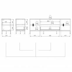 Maja Möbel TV-Lowboard Trend Wood I - Asteiche Dekor / Schwarz -WOHNZIMMERMÖBEL Verkäufe 1000306526 211102 130342000514 SKETCH DETAILS P000000001000306526 sketch