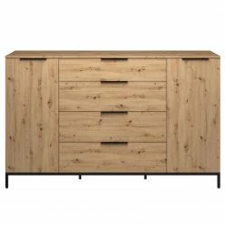 Maja Möbel Sideboard Trend Wood I - Asteiche Dekor / Schwarz -WOHNZIMMERMÖBEL Verkäufe 1000306527 211102 13034200047 DETAILS P000000001000306527