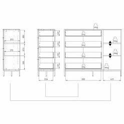 Maja Möbel Sideboard Trend Wood II - Asteiche Dekor / Schwarz -WOHNZIMMERMÖBEL Verkäufe 1000306532 211102 130342000527 SKETCH DETAILS P000000001000306532 sketch