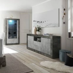 LC Spa Sideboard Urbino I - Hellgrau / Dunkelgrau -WOHNZIMMERMÖBEL Verkäufe 1000306556 211122 15085300051 MOOD DETAILS P000000001000306556 mood