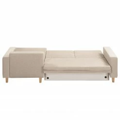 Ecksofa MAISON mit Schlaffunktion - Webstoff Inas: Cappuccino - Longchair davorstehend rechts -WOHNZIMMERMÖBEL Verkäufe 1000306803 211207 11541801362 DETAILS P000000001000306803