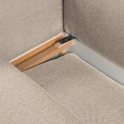 Ecksofa MAISON mit Schlaffunktion - Webstoff Inas: Cappuccino - Longchair davorstehend rechts -WOHNZIMMERMÖBEL Verkäufe 1000306803 211207 11542901395 DETAILS P000000001000306803